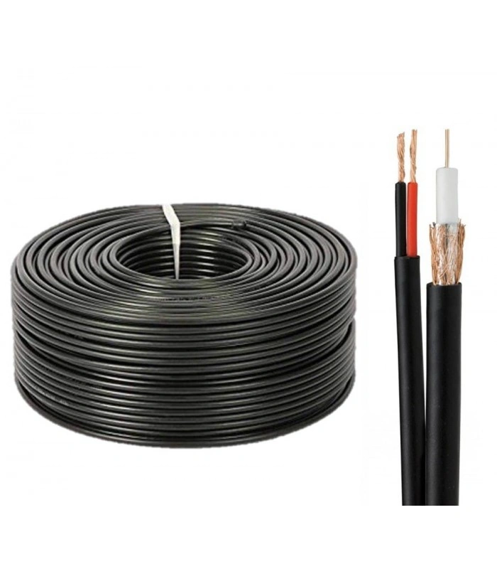 کابل ترکیبی دوربین مداربسته RG59 طول 100 متری 