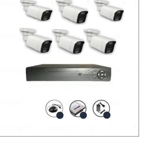 پکیج 6 عددی دوربین مداربسته 5mp تحت شبکه IP