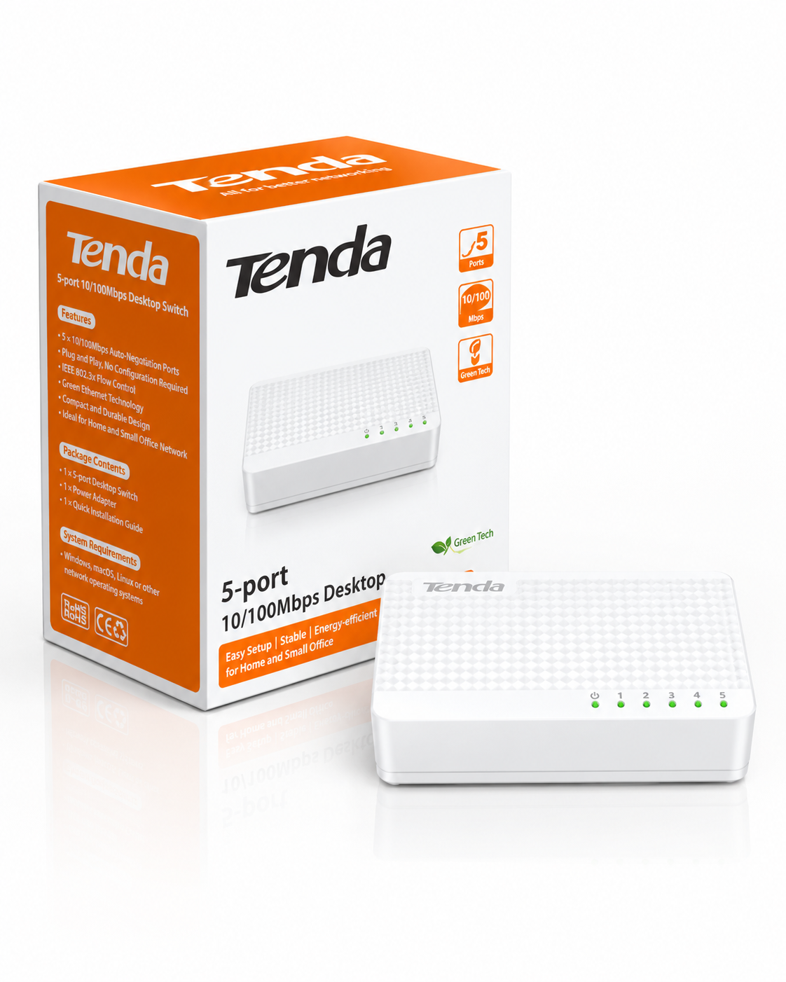 سوئیچ 5 پورت Tenda 10/100